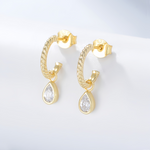 Load image into Gallery viewer, DIAMOND TEAR ΑΣΗΜΕΝΙΑ ΣΚΟΥΛΑΡΙΚΙΑ BESCE0073