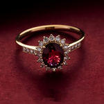 Load image into Gallery viewer, RED STONE ΑΣΗΜΕΝΙΟ ΔΑΧΤΥΛΙΔΙ ΜΕ ΡΟΥΜΠΙΝΙ BESCR0033