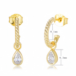 Load image into Gallery viewer, DIAMOND TEAR ΑΣΗΜΕΝΙΑ ΣΚΟΥΛΑΡΙΚΙΑ BESCE0073