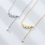 Load image into Gallery viewer, ZIRCONIUM LEAF ΑΣΗΜΕΝΙΟ ΚΟΛΙΕ BESCL0080