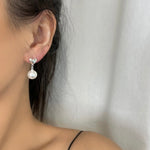 Load image into Gallery viewer, HEART AND PEARL ΑΣΗΜΕΝΙΑ ΣΚΟΥΛΑΡΙΚΙΑ BESCE0371