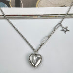 Load image into Gallery viewer, HEART AND STAR ΑΣΗΜΕΝΙΟ ΚΟΛΙΕ BESCL0221