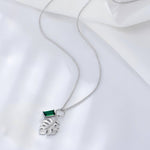 Load image into Gallery viewer, PALM LEAF ΑΣΗΜΕΝΙΟ ΚΟΛΙΕ ΜΕ ΠΡΑΣΙΝΟ ΖΙΡΓΚΟΝ BESCL0082