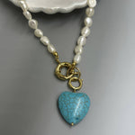 Load image into Gallery viewer, TITANIC ΜΑΡΓΑΡΙΤΑΡΕΝΙΟ ΚΟΛΙΕ ΜΕ ΤΥΡΚΟΥΑΖ ΚΑΡΔΙΑ BESCL0105