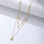 Load image into Gallery viewer, DOUBLE ZIRCONIUM ΑΣΗΜΕΝΙΟ ΔΙΠΛΟ ΚΟΛΙΕ BESCL0075