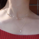 Load image into Gallery viewer, DOUBLE ZIRCONIUM ΑΣΗΜΕΝΙΟ ΔΙΠΛΟ ΚΟΛΙΕ BESCL0075