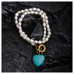 Load image into Gallery viewer, ΜΑΡΓΑΡΙΤΑΡΕΝΙΟ ΚΟΛΙΕ ΜΕ ΤΥΡΚΟΥΑΖ ΚΑΡΔΙΑ BESCL0105