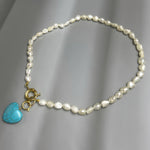 Load image into Gallery viewer, ΜΑΡΓΑΡΙΤΑΡΕΝΙΟ ΚΟΛΙΕ ΜΕ ΤΥΡΚΟΥΑΖ ΚΑΡΔΙΑ BESCL0105