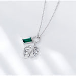 Load image into Gallery viewer, PALM LEAF ΑΣΗΜΕΝΙΟ ΚΟΛΙΕ ΜΕ ΠΡΑΣΙΝΟ ΖΙΡΓΚΟΝ BESCL0082