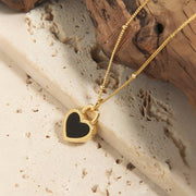 BLACK AND WHITE HEART ΑΣΗΜΕΝΙΟ ΚΟΛΙΕ BESCL0156